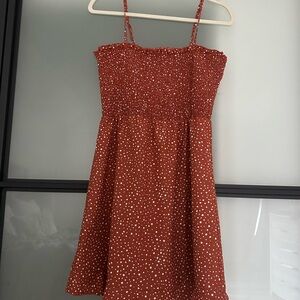 Polka Dot Summer Dress - Rust